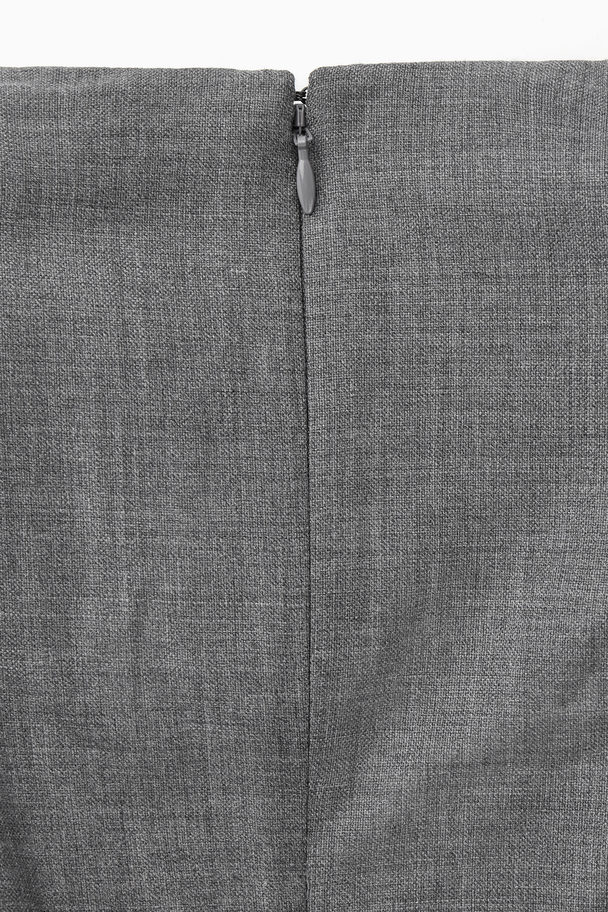 COS Deconstructed Power-shoulder Wool Top Grey