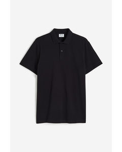 Piqué Poloshirt - Regular Fit Zwart