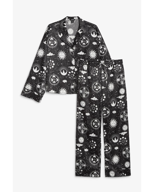 Monki Long Sleeved Pyjama Set Sun And Stars Pyjama Set
