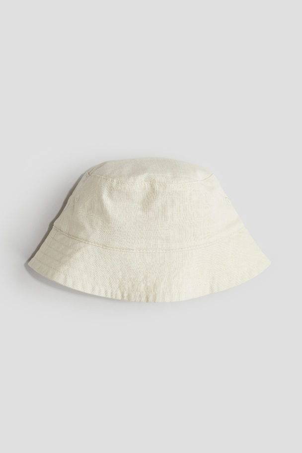 H&M Bucket Hat aus Baumwolle Ecru