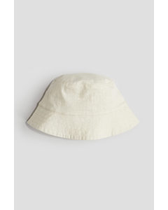 Bucket Hat aus Baumwolle Ecru