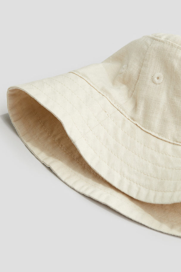 H&M Bucket Hat aus Baumwolle Ecru