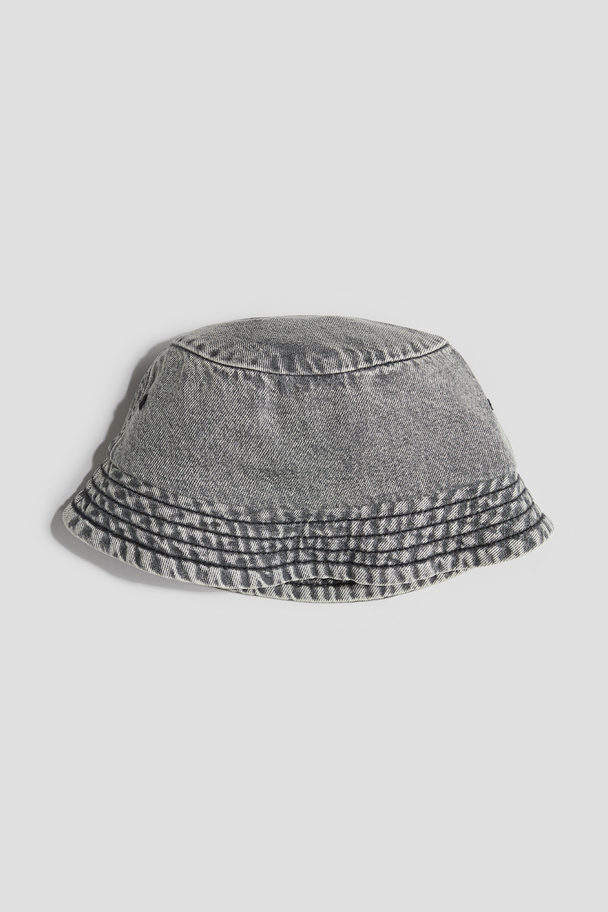 H&M Bucket Hat aus Baumwolle Denimgrau