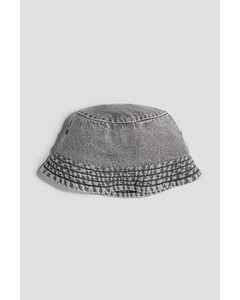 Bucket Hat aus Baumwolle Denimgrau
