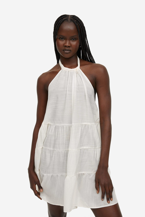 H&M Strandkleid mit Neckholder Weiß