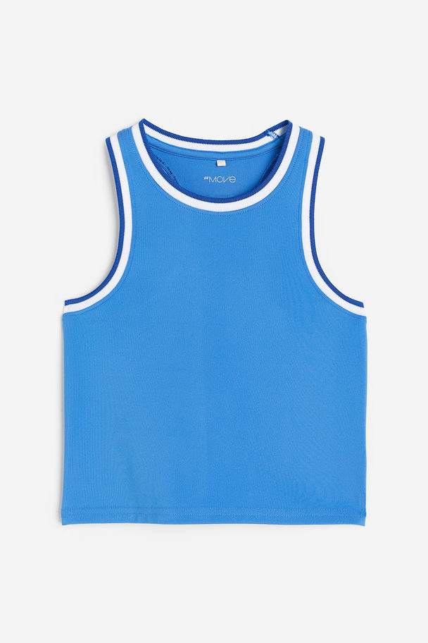 H&M Drymove™ Cropped Sports Vest Top Light Blue