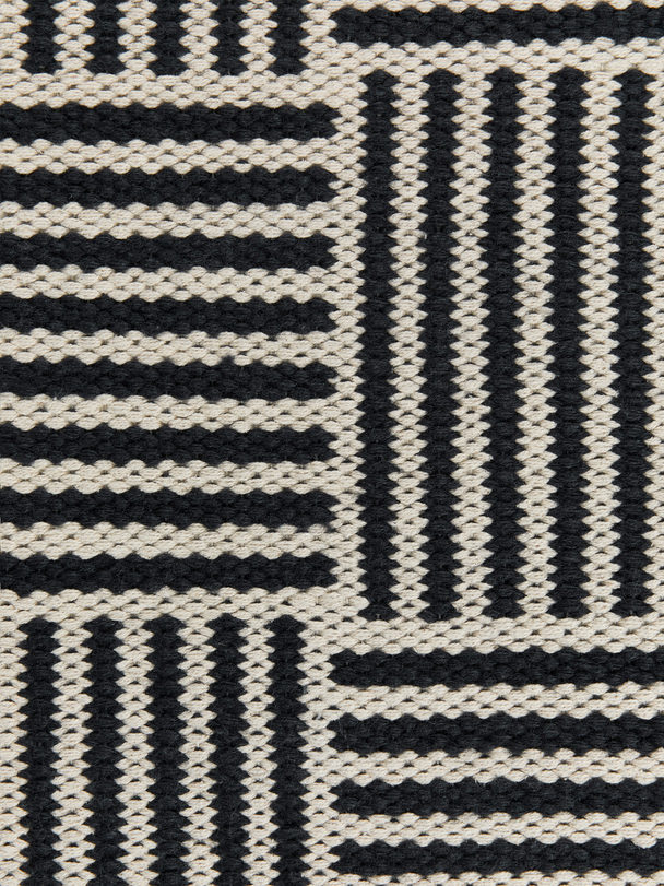 ARKET Cotton Wool Rug 84 X 190 Cm Off-white/black
