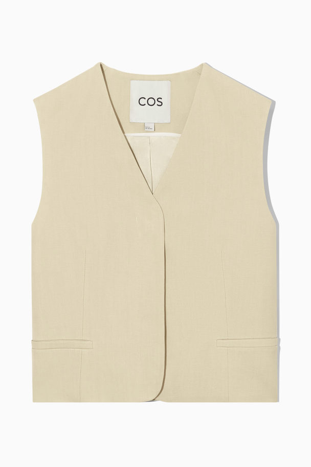 COS Single-breasted Waistcoat Beige