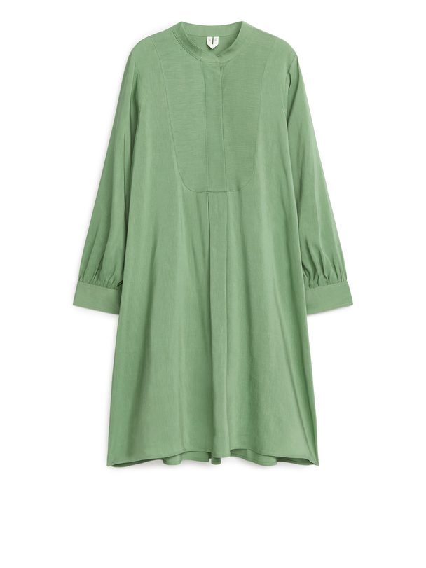 ARKET Linen Blend Tunic Dress Green
