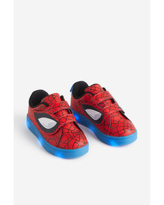 Flashing Trainers Red/spider-man