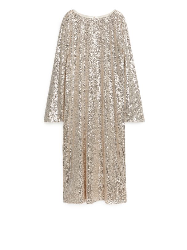 ARKET Maxi-kjole Med Pailletter Sølvfarvet