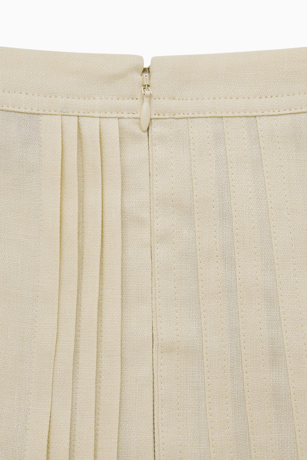 COS Pleated A-line Skirt Beige