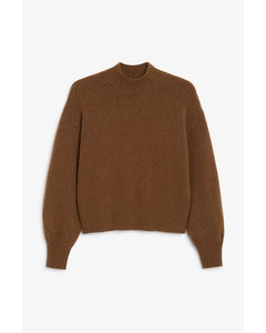 Knitted Turtleneck Sweater Brown