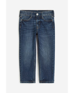 Slim Fit Lined Jeans Dunkles Denimblau