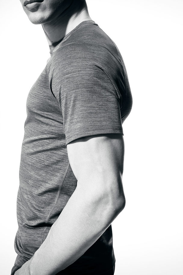 H&M Drymove™ Muscle Fit Pro Trenings-t-shirt Mørk Turkismelert