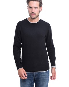 Bi-color Round Neck  Sweater