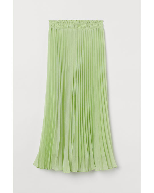 H&M Pleated Skirt Light Green