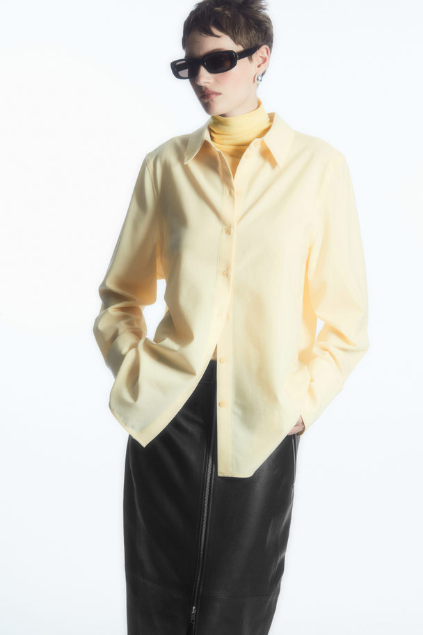 COS Oversized Wool Shirt Light Yellow