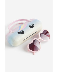 Sunglasses And Case Light Pink/unicorn