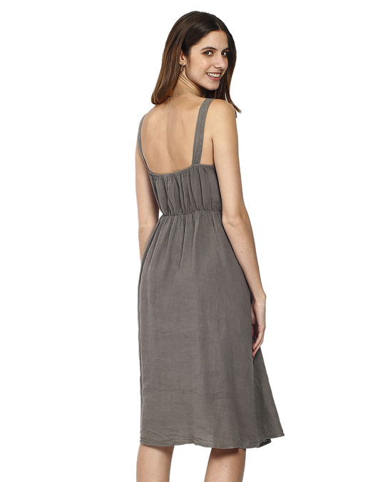 Le Jardin du Lin Strappy Dress With Buttoned Front