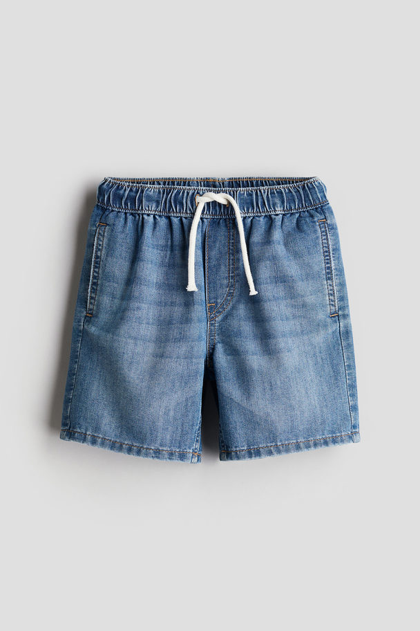 H&M Denim Pull-on Short Denimblauw