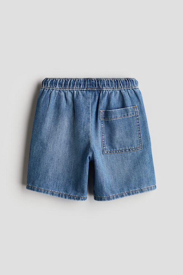 H&M Denim Pull-on Short Denimblauw