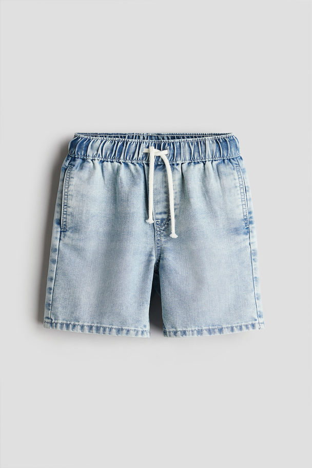 H&M Dra-på-shorts I Denim Ljus Denimblå