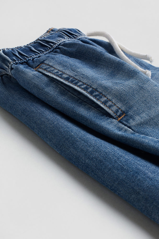 H&M Denim Pull-on Short Denimblauw