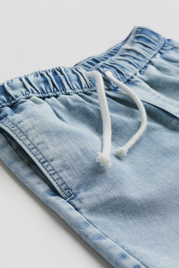 H&M Denim Pull-on Short Licht Denimblauw