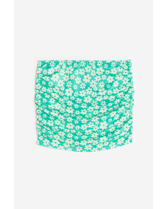 Gathered Swim Skirt Bright Green/floral