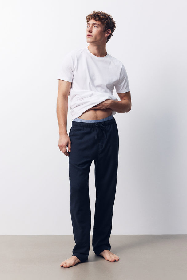 H&M Set Van 2 Pyjamabroeken - Regular Fit Donkerblauw