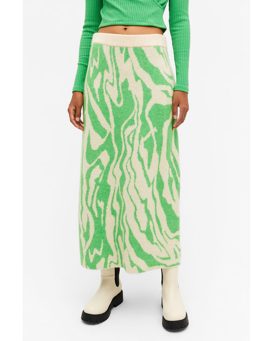 Monki Midi Knit Skirt Abstract Pattern