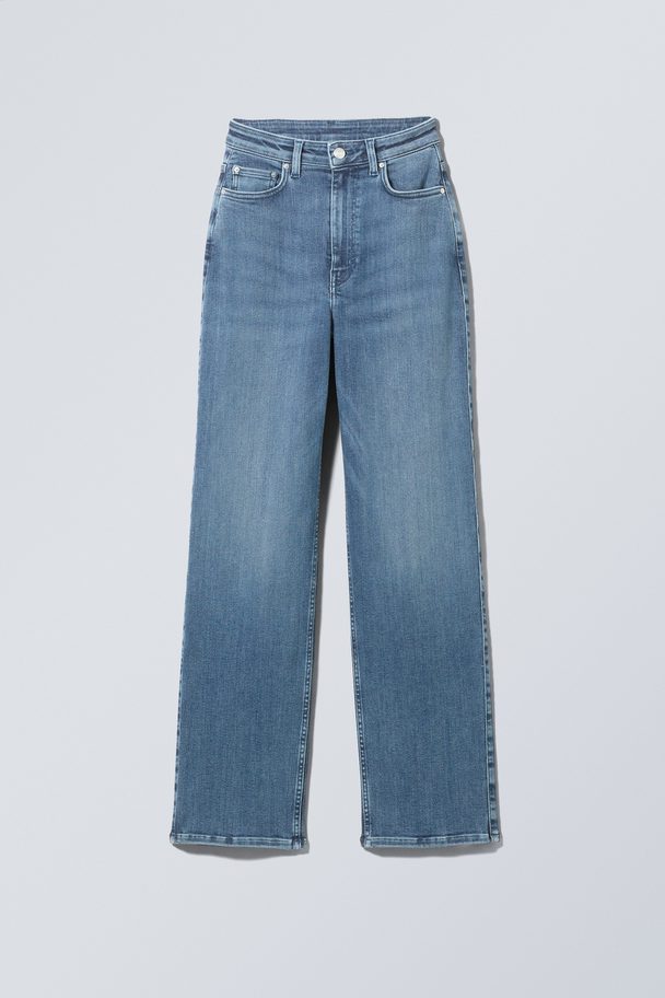 Weekday Rowe Curve Rechte Jeans Met Hoge Taille Blauwpaars