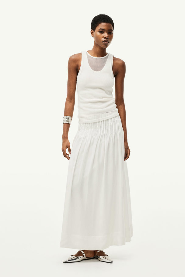 H&M Pintucked Skirt White