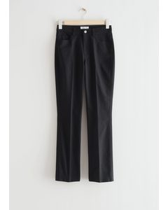 Straight Cotton Trousers Black