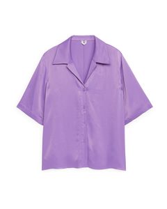 Satin Resort Shirt Lilac