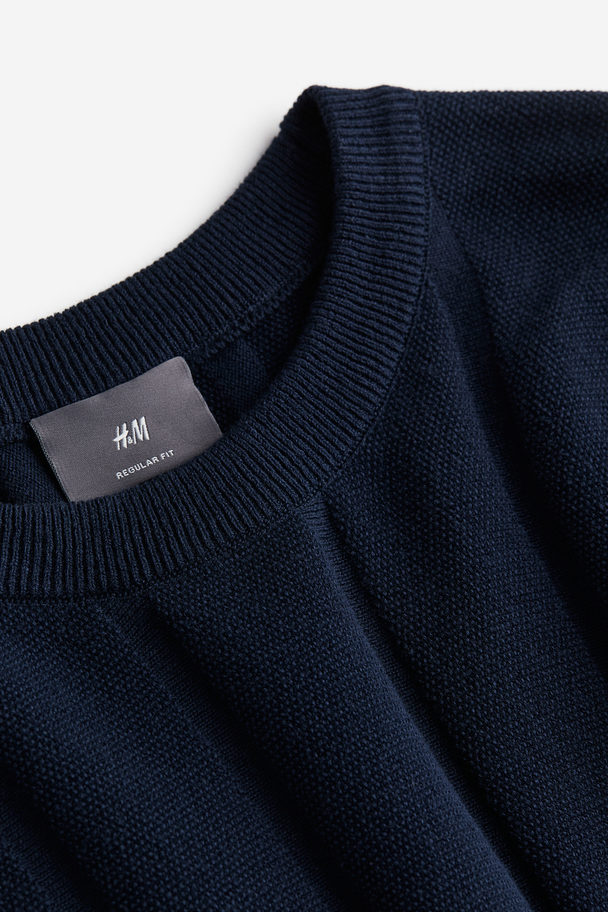 H&M Pullover Slim Fit Marineblau