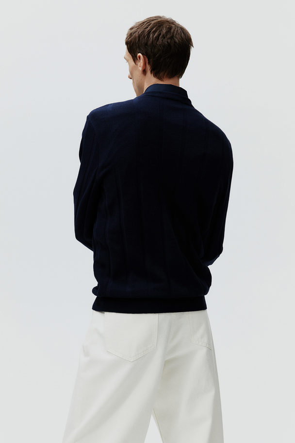 H&M Pullover Slim Fit Marineblau
