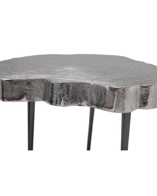 360Living Sidetable Wood Art 125 Silver