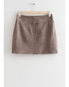 Fitted Mini Skirt Brown