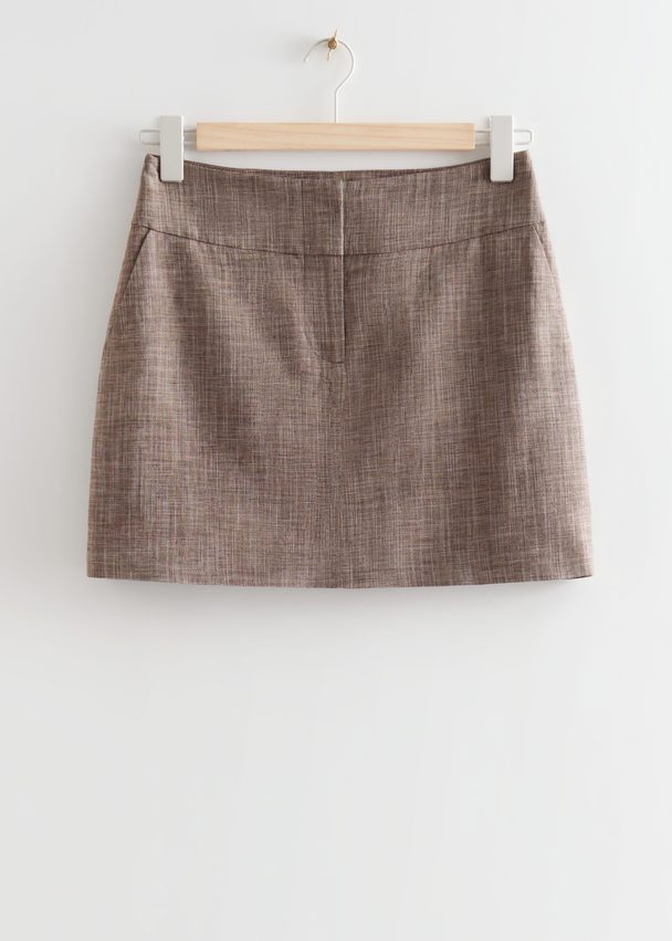 & Other Stories Fitted Mini Skirt Brown