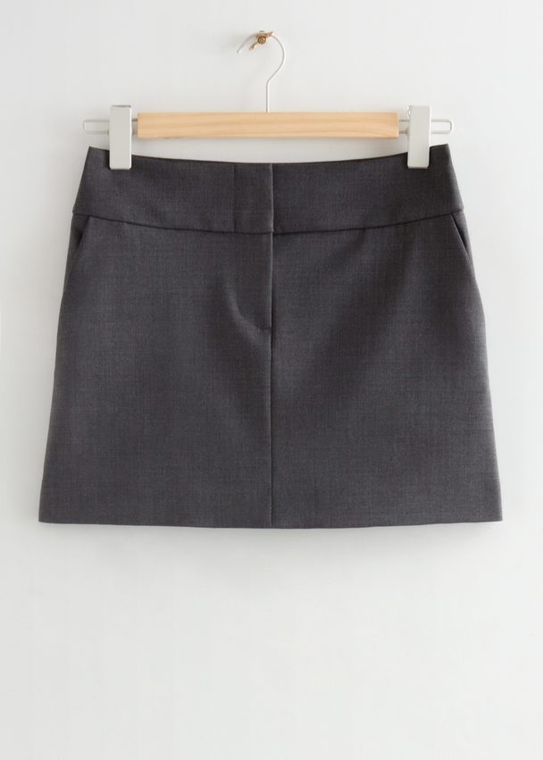 & Other Stories Fitted Mini Skirt Grey
