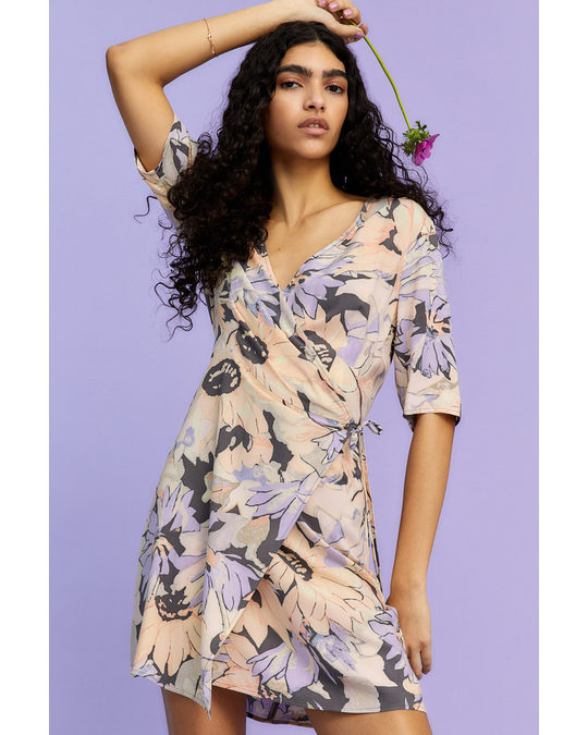 H&M Wrap Dress Grey/floral