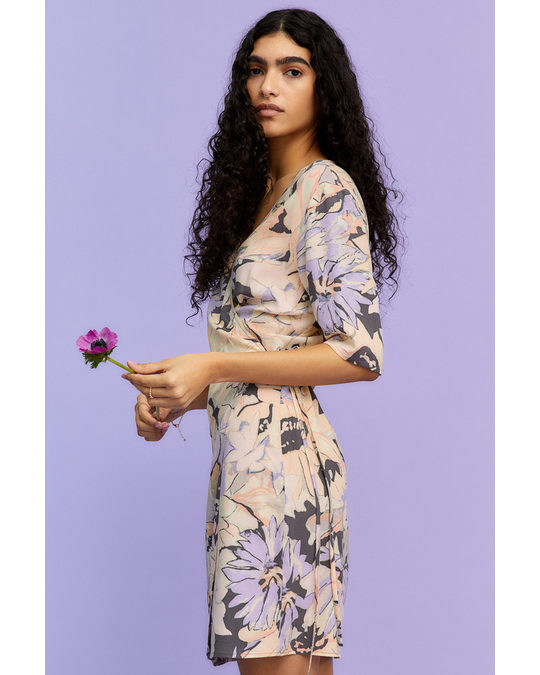 H&M Wrap Dress Grey/floral