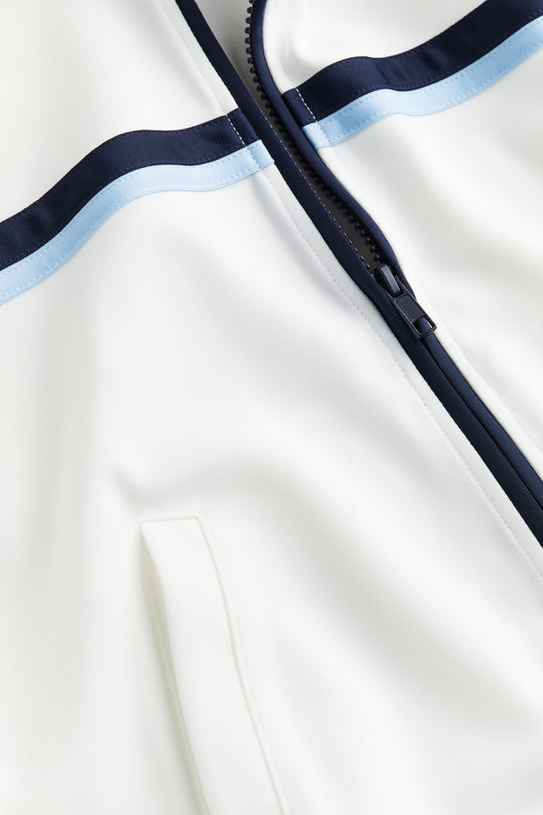 H&M Trainingsjacke Weiß/Marineblau
