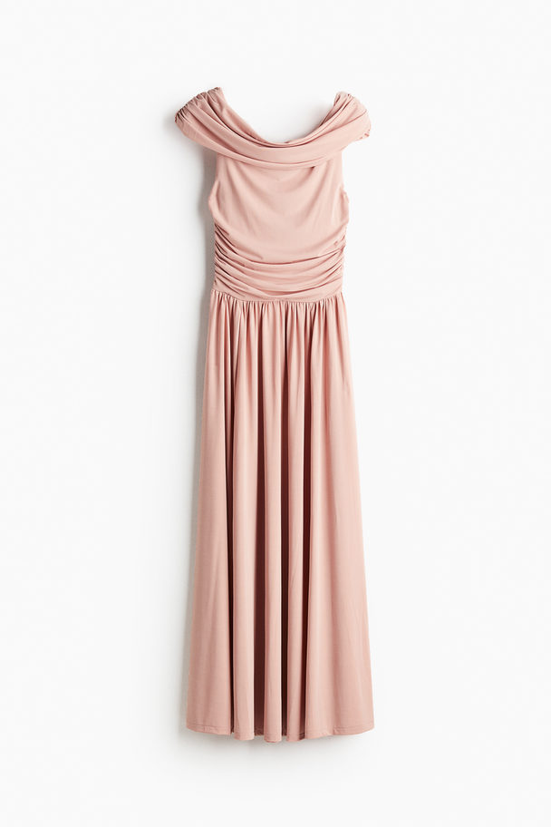 H&M Drapiertes Off-Shoulder-Kleid Mattrosa