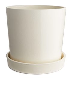 Terracotta Flower Pot 22 Cm White