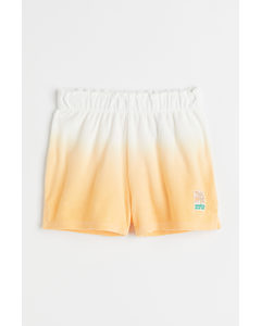 Shorts aus Frottee Hellorange
