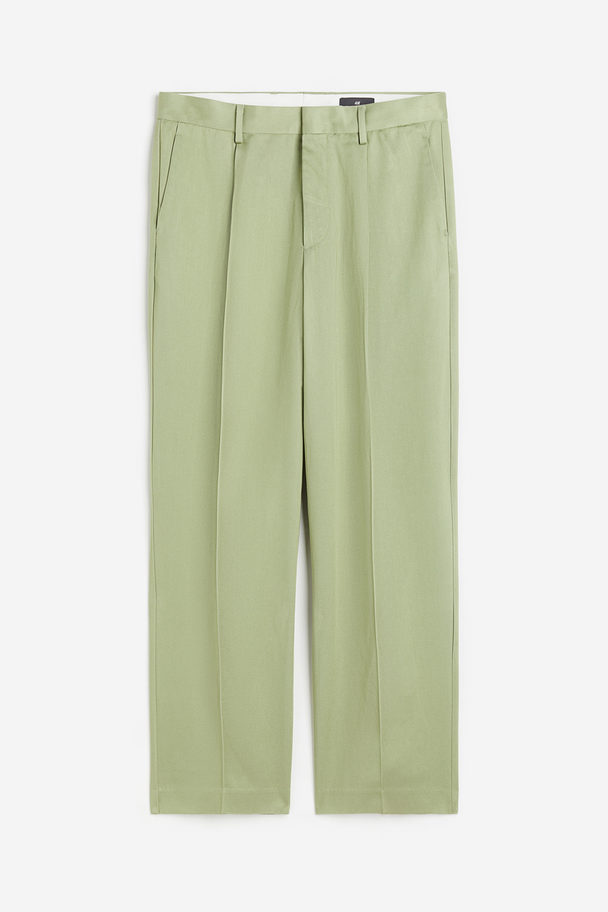 H&M Relaxed Fit Lyocell Suit Trousers Sage Green