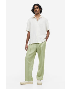 Relaxed Fit Lyocell Suit Trousers Sage Green